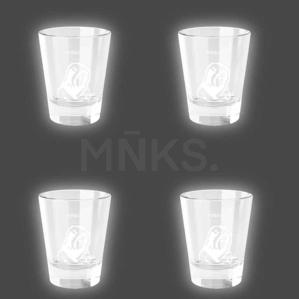 Mnks. Shots. 1.5oz 4 Glasses